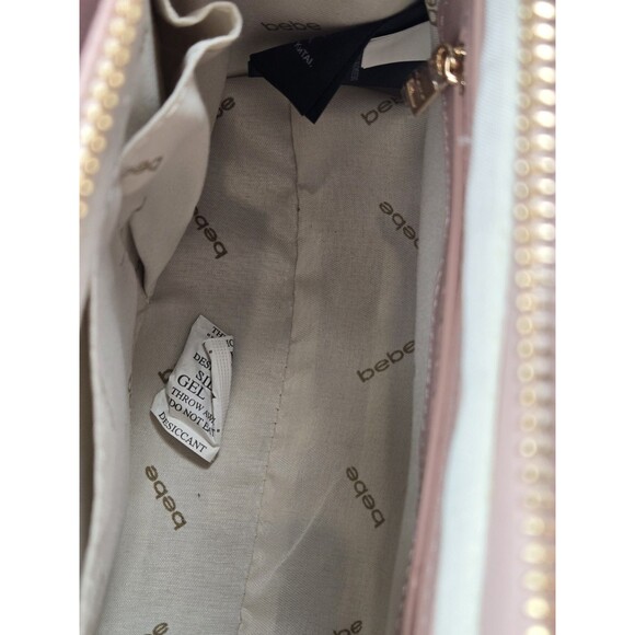 NWT bebe Blush Pink Logo Satchel Braided Handle Gold Hardware Crossbody - Picture 12 of 12